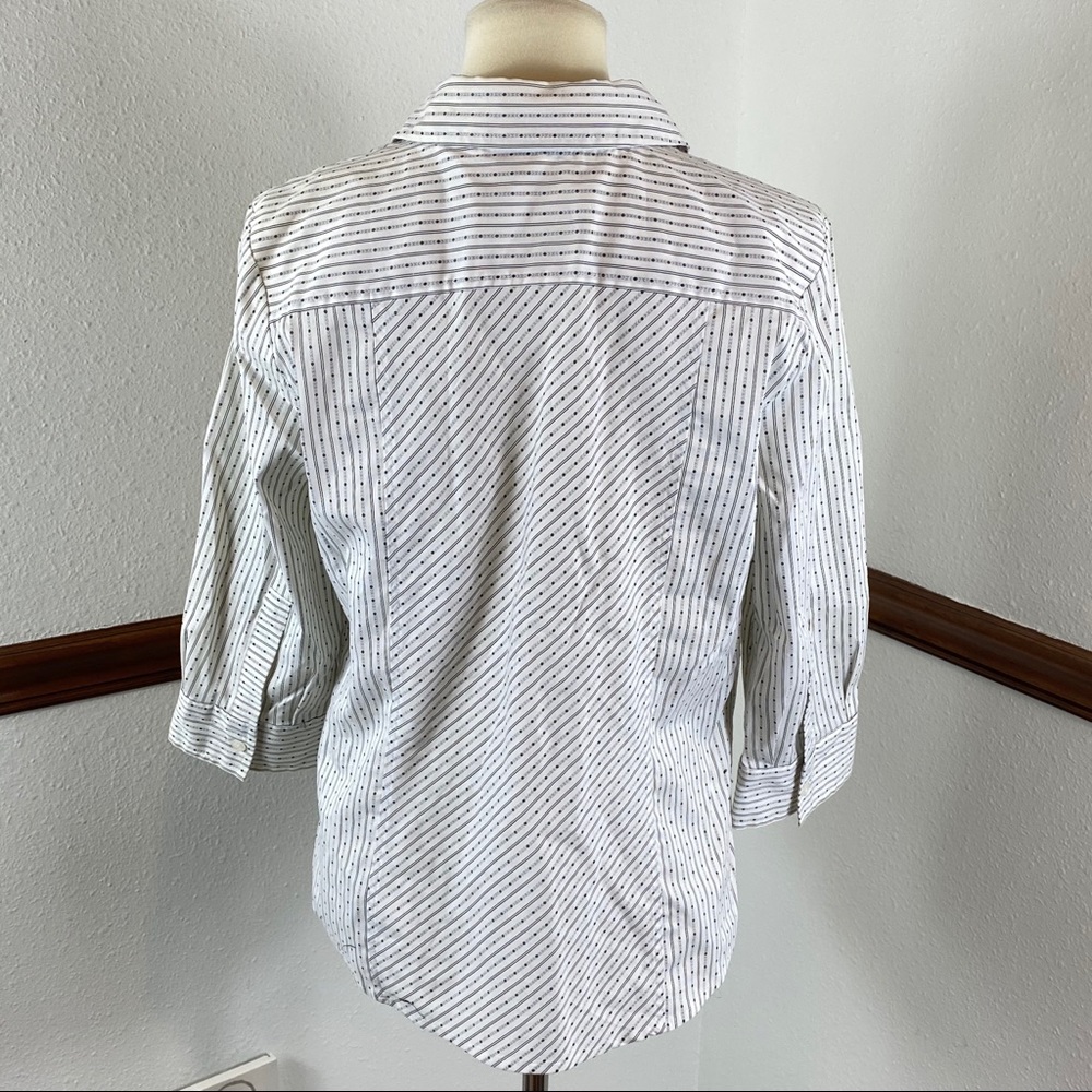 Apostrophe 3/4 sleeve button down blouse size L - Picture 4 of 5